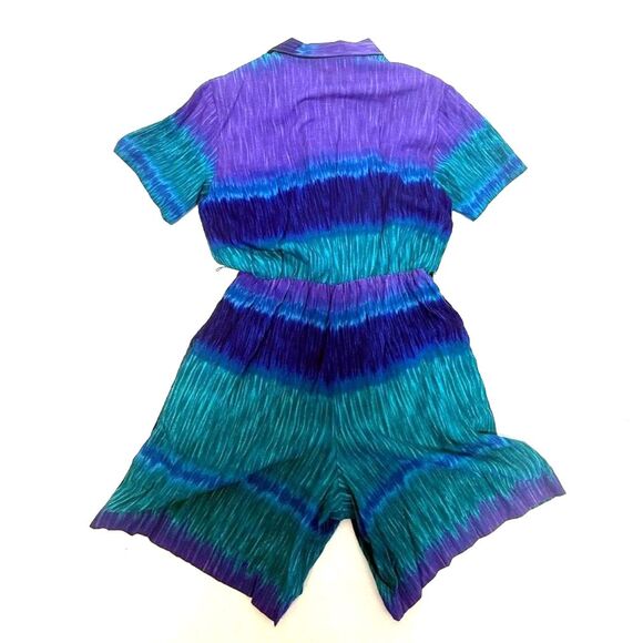 Caliche Collection vintage purple and teal print romper - Picture 4 of 9